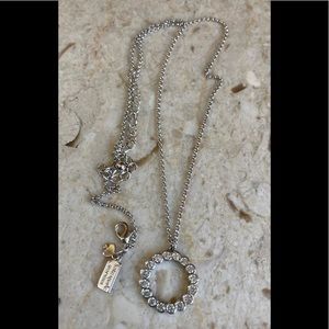 KATE SPADE Silver Plated Crystal Circle Pendant Necklace